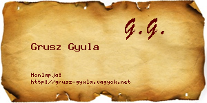 Grusz Gyula névjegykártya