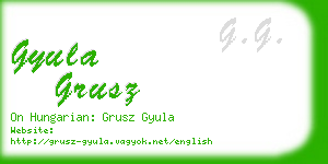 gyula grusz business card